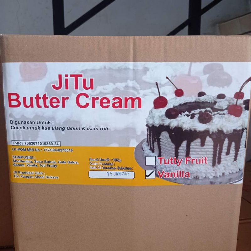 Butter Cream Vanila Jitu 1kg / Butter Cream Rasa Vanilla 1kg Termurah Terlaris