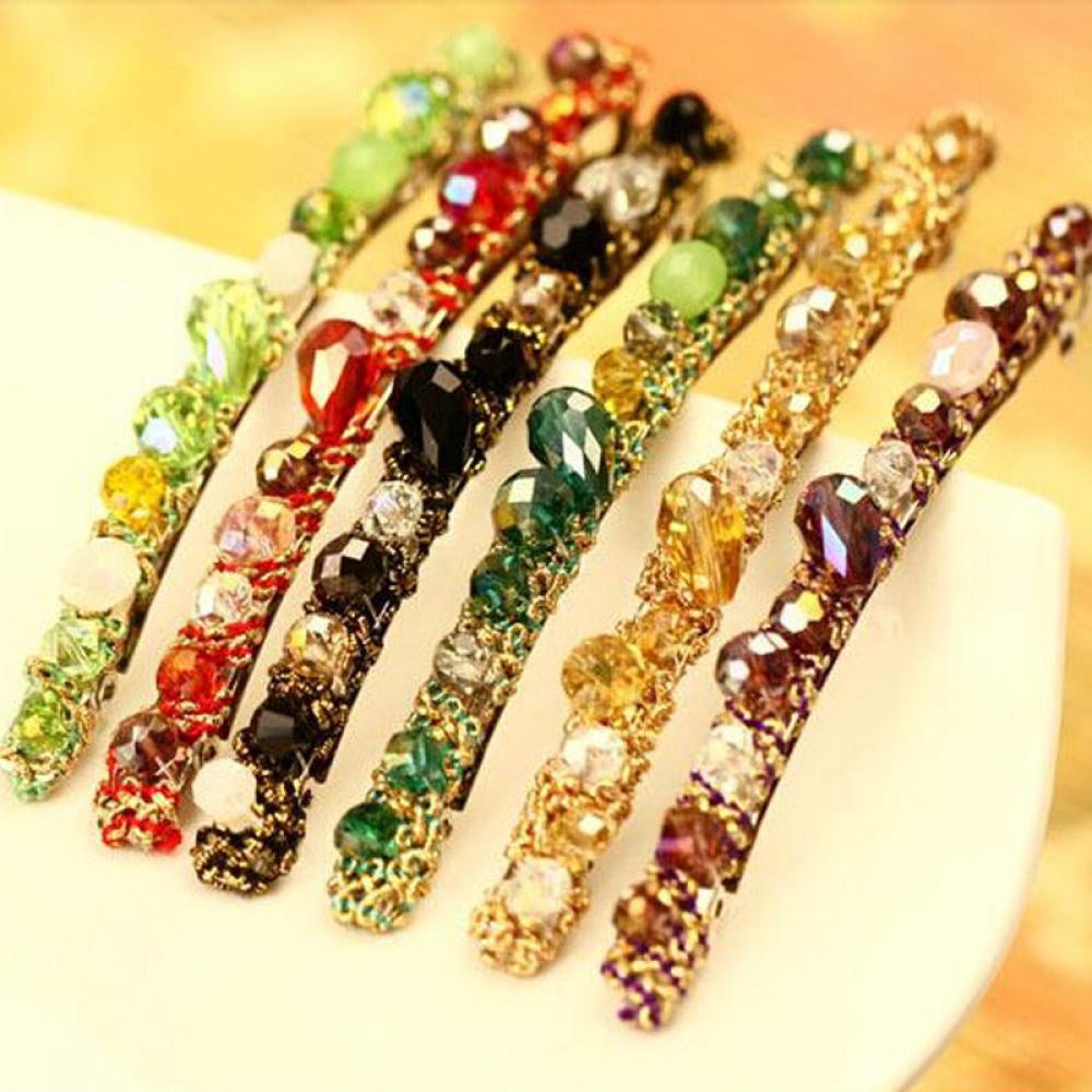 Jepit Rambut Bentuk Nanas Aksen Kristal Berlian Imitasi Warna-Warni Gaya Korea Untuk Wanita