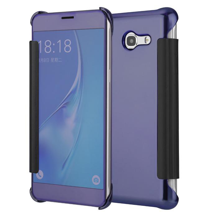 NEW FLIP COVER S-VIEW SAMSUNG J3 2017/PRIME AUTOLOCK CASE COVER MIROR - HITAM MILENIA