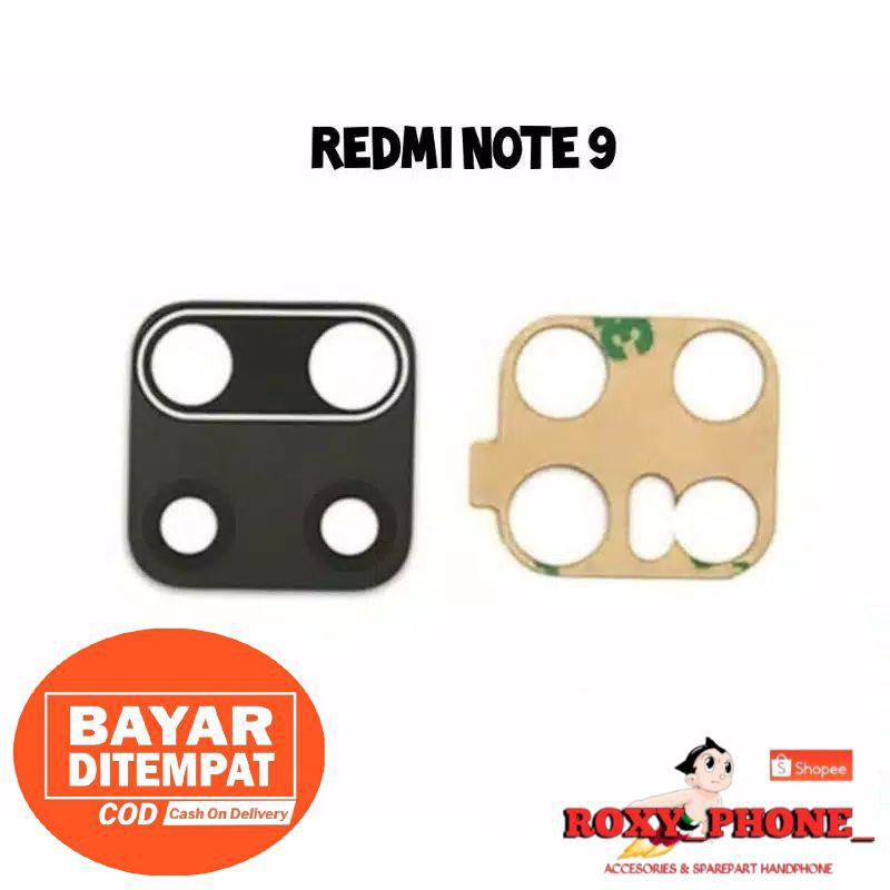 KACA KAMERA LENSA KACA KAMERA BELAKANG XIAOMI REDMI NOTE 9 / NOTE 9 PRO ORIGINAL 100%