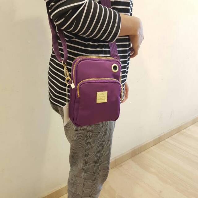 Dompet HP Tas Selempang Wanita Mini Shoulder Bag Import Bahan Parasut Serba Guna Kecil