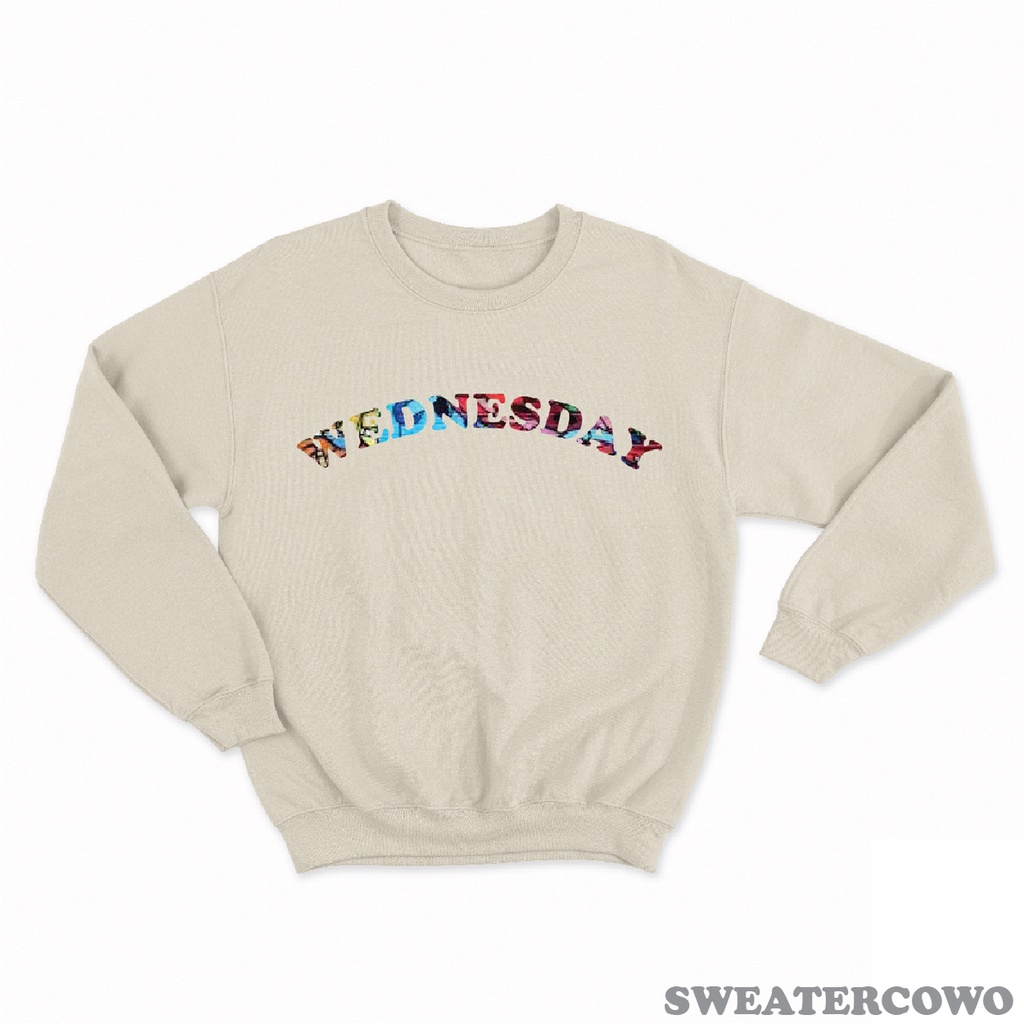 Sweaterpolos Basic Sweater WEDNESDAY ( Sablon ) Unisex Pria &amp; Wanita