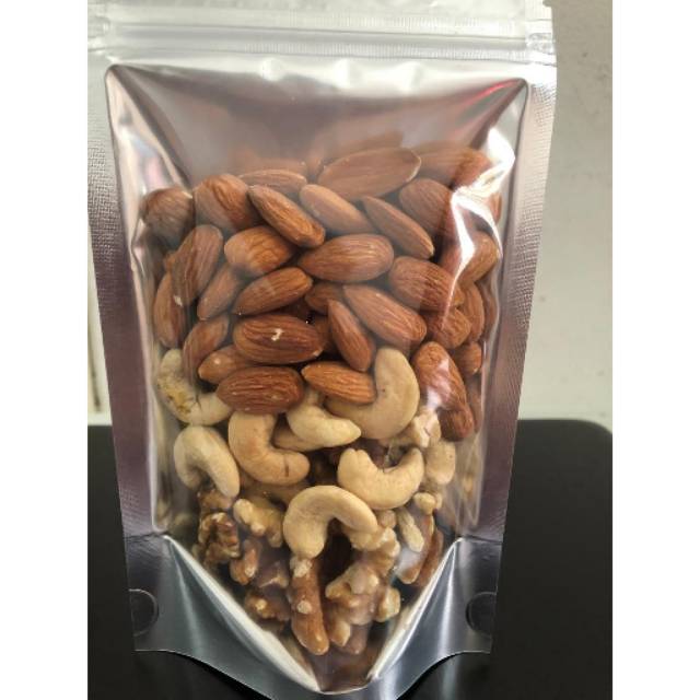 

Mix Nut 3 ( 3 jenis roasted nut almond, walnut, cashew) atau 5 Jenis Pilih