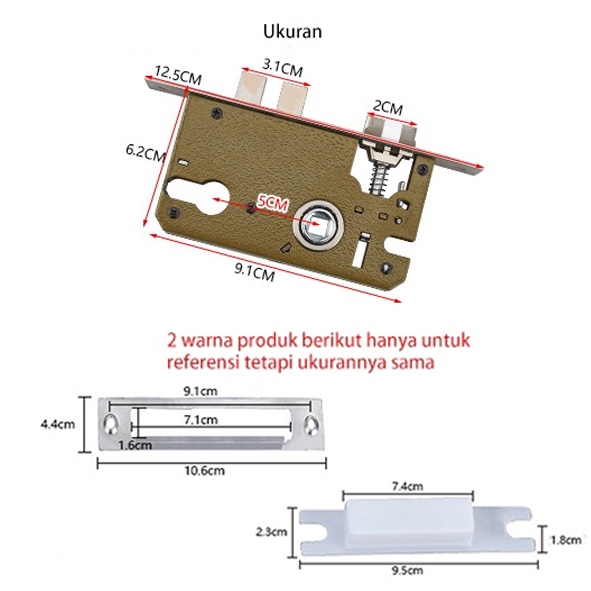 Gagang Pintu Gaya Eropa/ Pegangan pintu/Door Handle set (GPPP1)