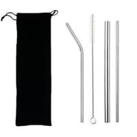 TBI 5pcs Sedotan Stainless Besi Premium Pouch Set Reuseable Straw Rainbow