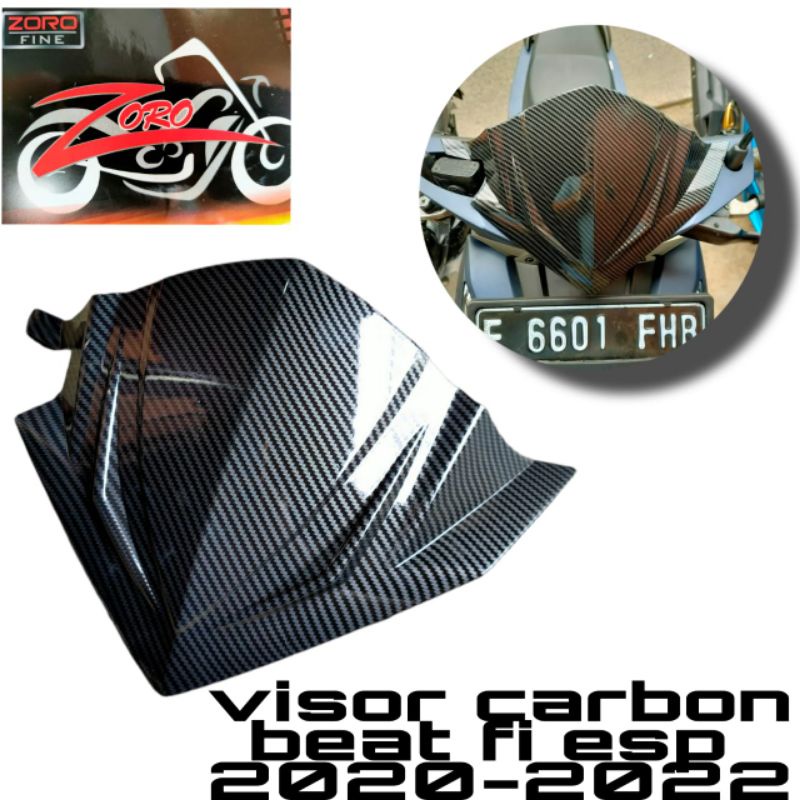 visor batok lampu depan carbon dan hitam polos beat deluxe 2020-2022 Zoro pnp