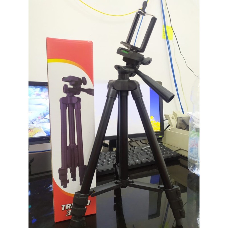 Tripod1meter 3120 -Tripod HP dan kamera universal + Free holder U + Tas tripd (BLACK EDITION)