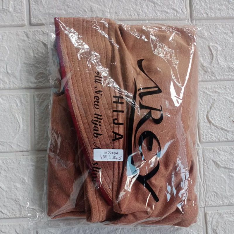 063 SYAR'I LIST ORI AREY HIJAB | JILBAB INSTAN KERUDUNG ORIGINAL-Mocca