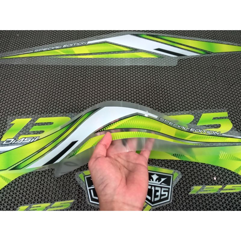 striping transparan yamaha mx new 135 Lc hijau stabilo