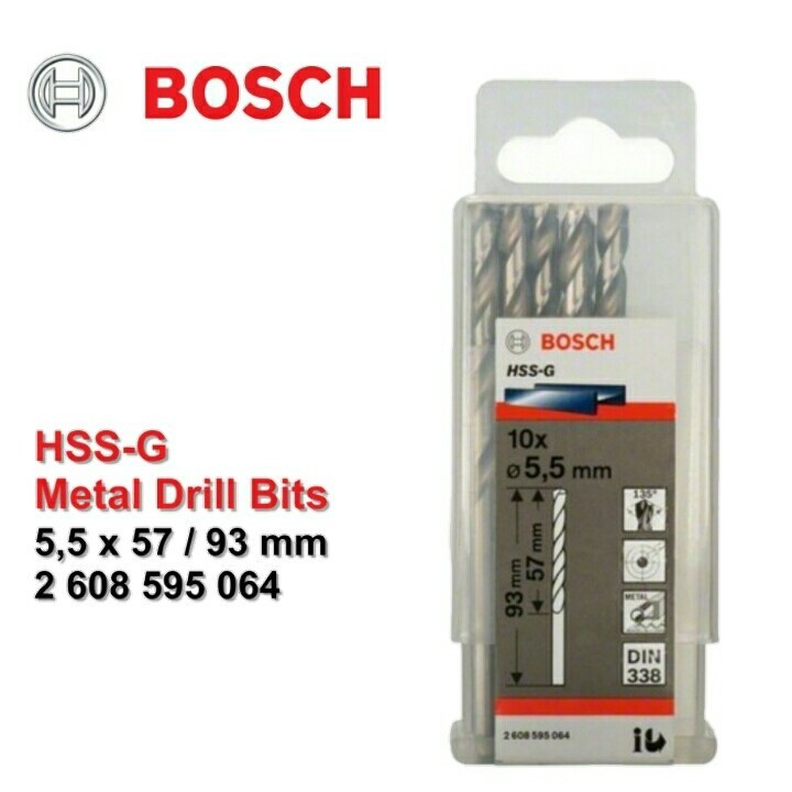 BOSCH Mata Bor HSS-G Metal Drill Bit 5.5 MM X 10 PCS