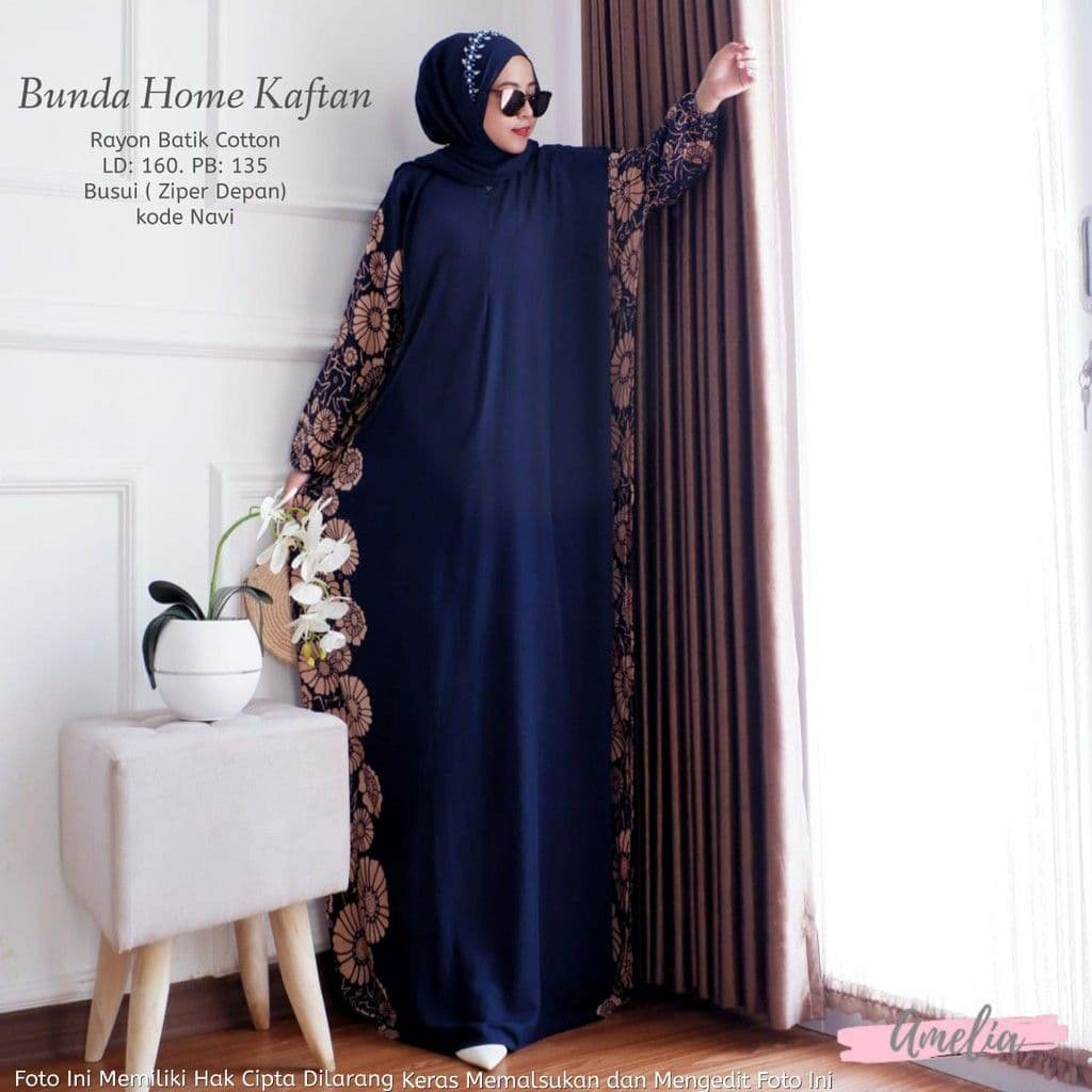 Kaftan Bunda  - Kaftan Wanita Jumbo Katun Rayon Batik Premium Busui Daster Gamis Batik Bigsize  Fashion Muslim Kekinian LD 180cm