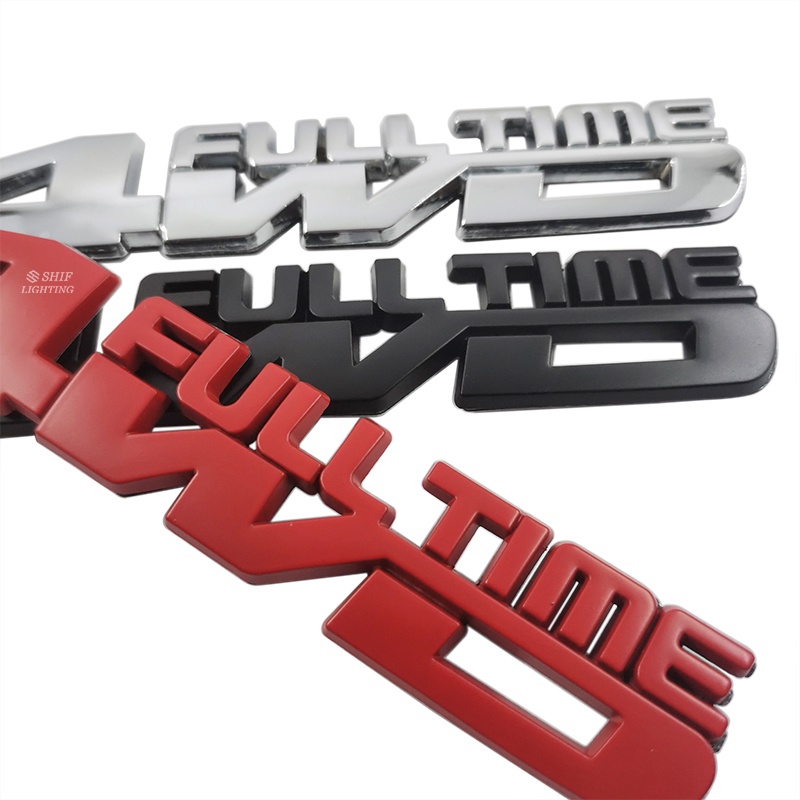 1pc Stiker Emblem Logo 4WD FULL TIME Bahan Metal Untuk Dekorasi Mobil