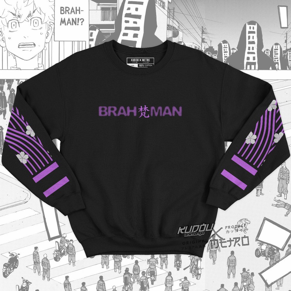 Crewneck Brahman Gang Black Kawaragi Senju V2 Anime Manga Tokyo Revengers Premium Unisex