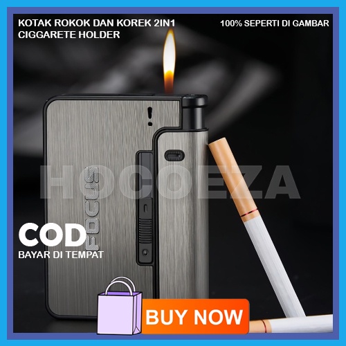 KOTAK ROKOK PLUS KOREK 2 IN 1 CIGARETTE HOLDER TEMPAT KOREK DAN KOREK UNIK BR40