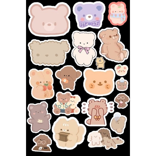 

Kpop bear sticker stiker