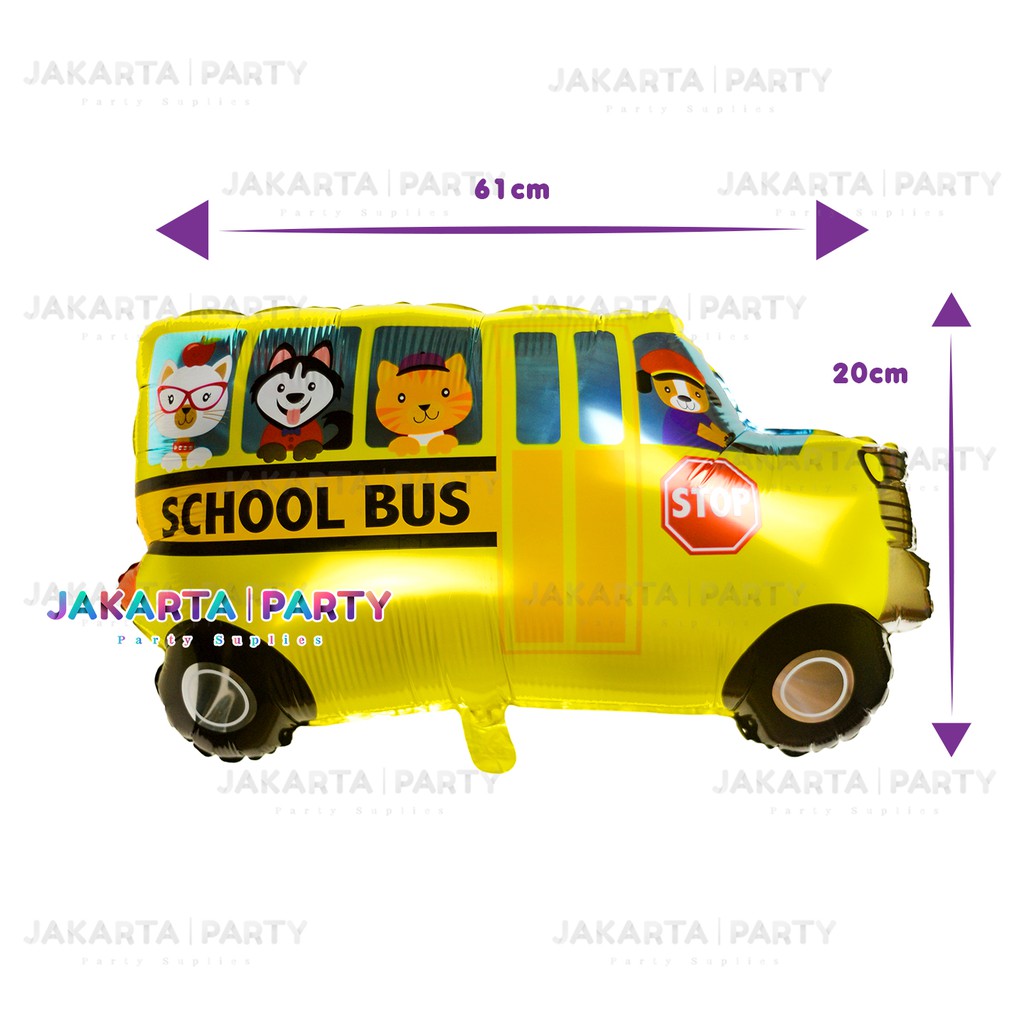 Balon Foil School Bus / Balon Karakter Bis Sekolah / Balon kendaraan