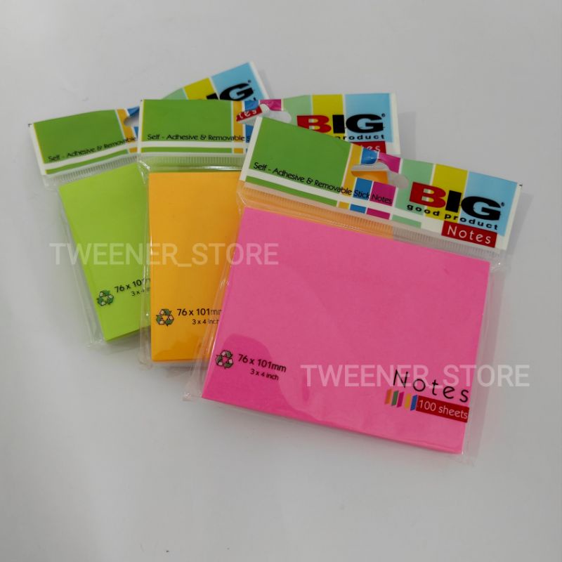 

BIG Stick Notes Pembatas Buku Kertas | 76x101mm | 3x4inch