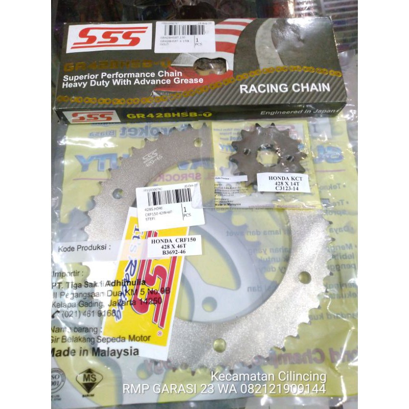 Gear sss Rantai sss HSBT Honda CRF 150L