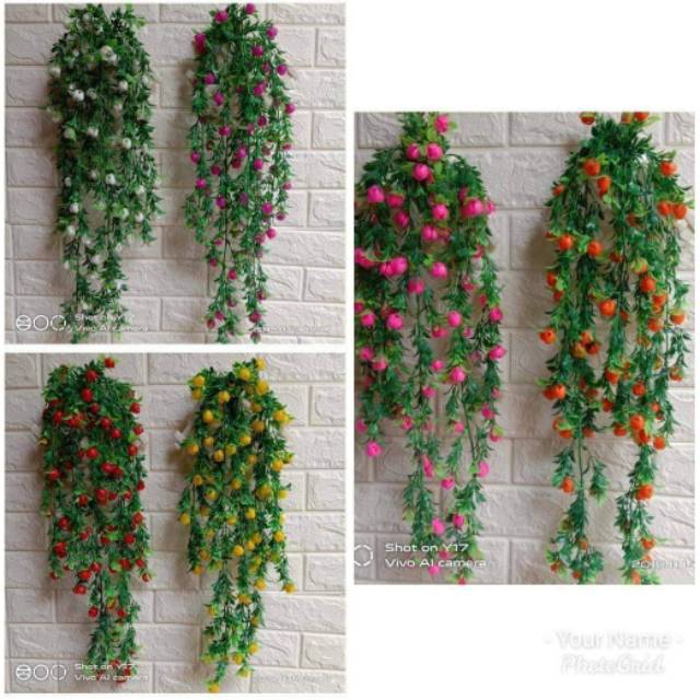 Hiasan bunga plastik rambat