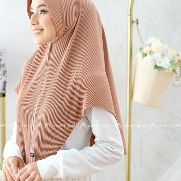 ♗ Jilbab Hijab Instan Bergo Maryam Plisket Jersy Super Premium Azka Hijab ➻