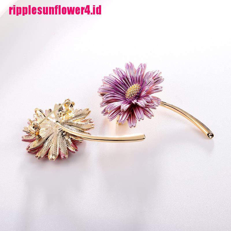 Bros Pin Enamel Bentuk Bunga Daisy Untuk Kerah