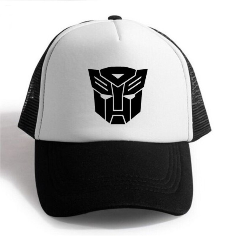 COD TERLARIS Topi Trucker Custom AUTOBOTS Hitam Putih