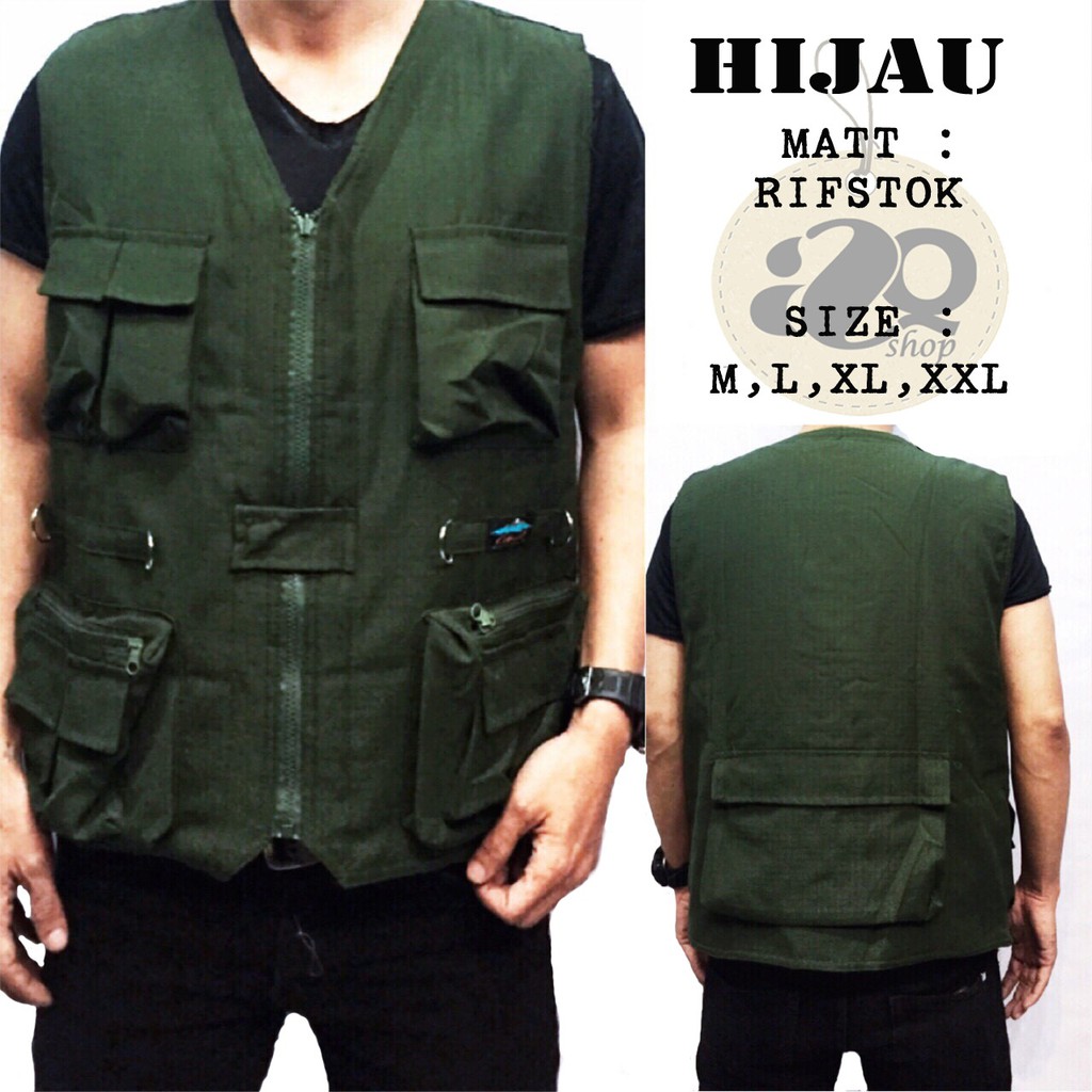 Jaket Rompi Lapangan / Rompi PDL Outdoor Ripstock / Rompi Mancing / Rompi wartawan