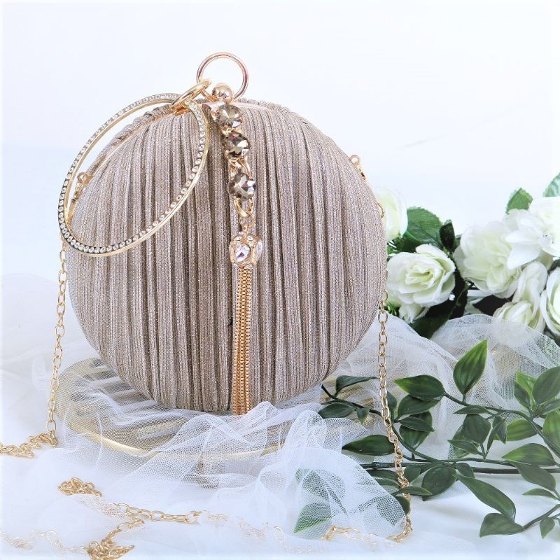TAS PESTA WANITA KONDANGAN IMPORT TERBARU MEWAH MURAH KRISTAL KAIN SATIN ROUND BULAT WISUDA MAC82 18CM  HANDBAG HAND BAG SHOULDER TENTENG SELEMPANG SLEMPANG SLING BAG JINJING TALI RANTAI WANITA CEWEK CEWE PEREMPUAN FASHION KEKINIAN ELEGAN CANTIK