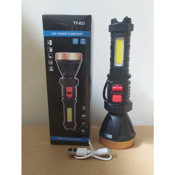 Senter L830 Senter Outdoor Tahan Air LED 4 MODE LED COB Rechargeable