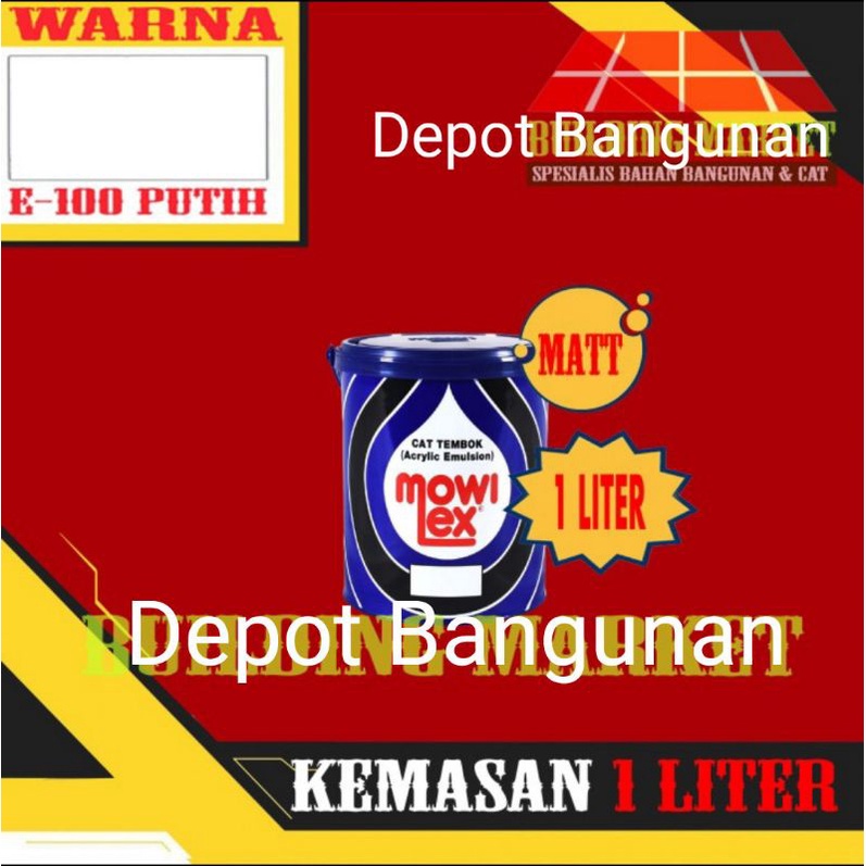 Cat Taman Cat Tembok Mowilex Interior E - 100 PUTIH 1 Liter