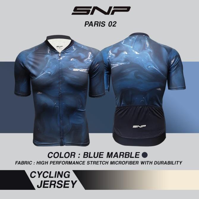 Cycling Jersey Snp Paris 02 Blue Marble Men - Jersey Sepeda Snp Tokosindy12