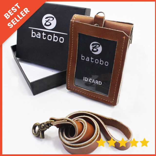 

Batobo ID Card Holder Kulit Sapi Asli Name Tag Gantung Leher Ada Slot Kartu Dan Uang Kertas Best Quality