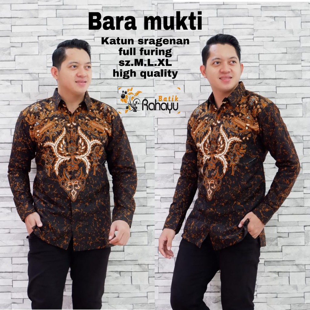 BARA MUKTI RAHAYU KEMEJA BAJU BATIK PRIA SOLO LENGAN PANJANG FULL FURING KATUN HALUS PREMIUM RAHAYU MACAN RAFFI PERMATA BIRU GITARJA ARYADEWA EMAS DEWARAJA BABON ANGREM PRABU SEKTI WULU GADING GITARJA WIRADITYA UWER UNGU WULU GADING MERAK PEKSI KHAYANGAN