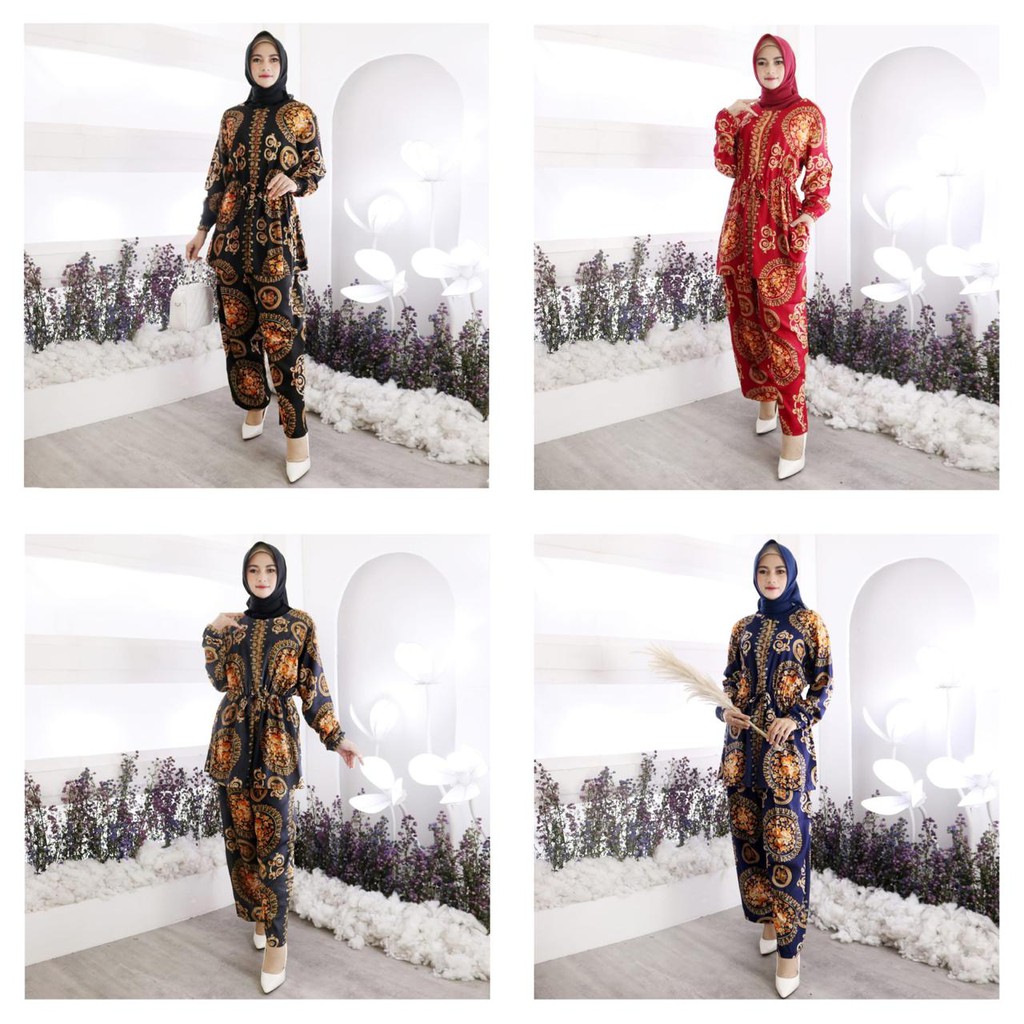 JOSJOLI_STORE/Setcel Rayon Kekinian SHANUM, CINDYA, BERIS/Pakaian Wanita Dewasa XXL Lengan Panjang (No Masker)