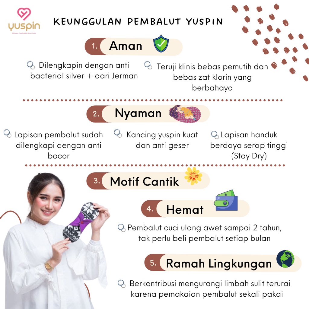 YUSPIN PEMBALUT KAIN REGULER &amp; KOMPLIT (DAY,NIGHT,SUPER NIGHT,TEEN,PANTYLINER - BRONZE,SILVER,GOLD)