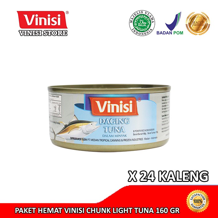 

Paket Hemat 1 Karton (24 Kaleng) Vinisi Chunk Light Tuna 160 Gr