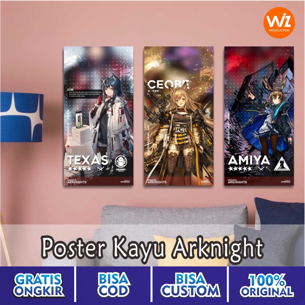 POSTER ARKNIGHT - POSTER KAYU ARKNIGHT - HIASAN DINDING GAME ARKNIGHT
