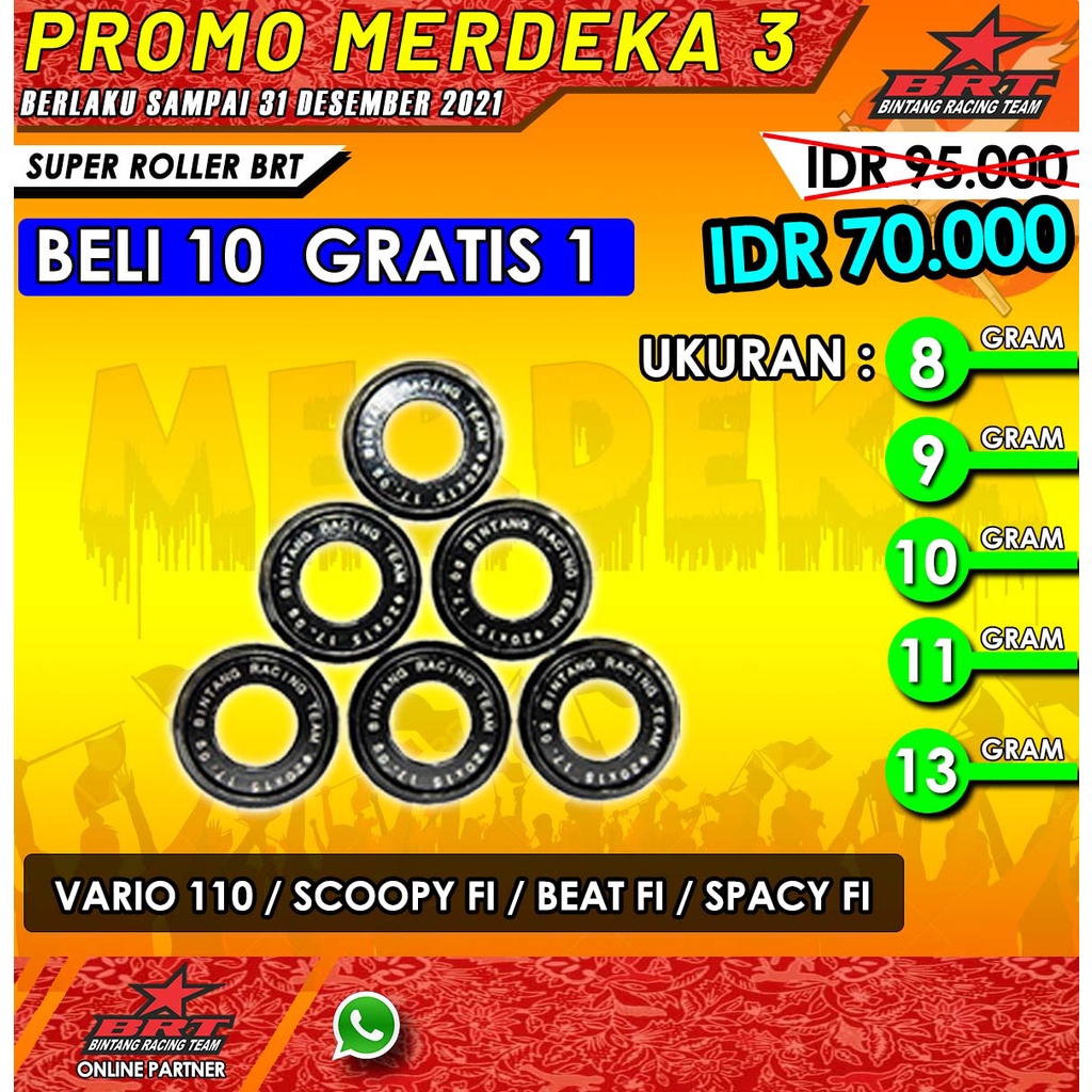 Super roller BRT Honda Beat fi  Scoopyfi  Vario 110 karbu, Vario 110