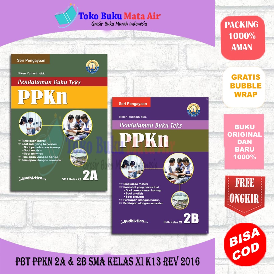 BEST SELLER ORIGINAL PBT PPKN 2A & 2B SMA Kelas XI K13 REV - NIKEN YUDHISTIRA