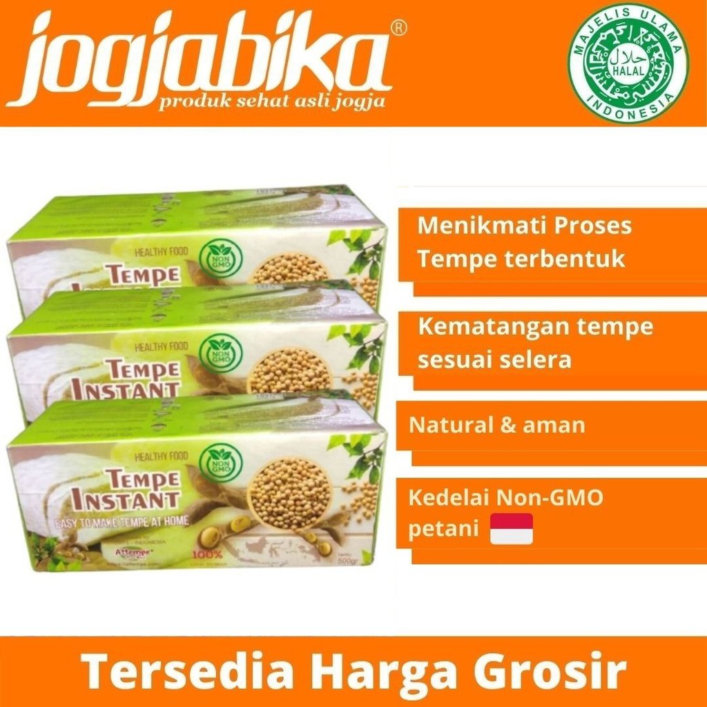 

Tempe Kedelai Lokal Non GMO Instan Kit Bikin Sendiri Asli Jogja