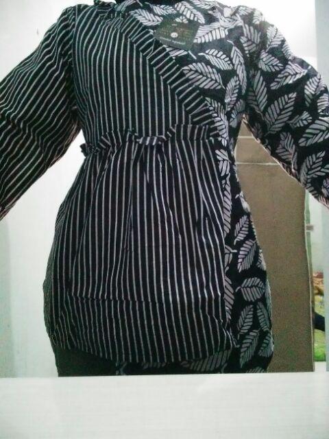 Tey-17 Batik Wanita Asj Sa Hrb026 Kenongo Kemeja Tosca Pendek