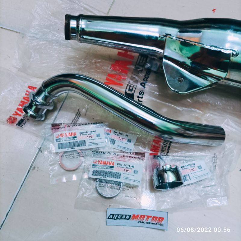 FULLSET KNALPOT CHROME FIZR F1ZR FIZ R FORCE ONE ZR ORIGINAL YAMAHA