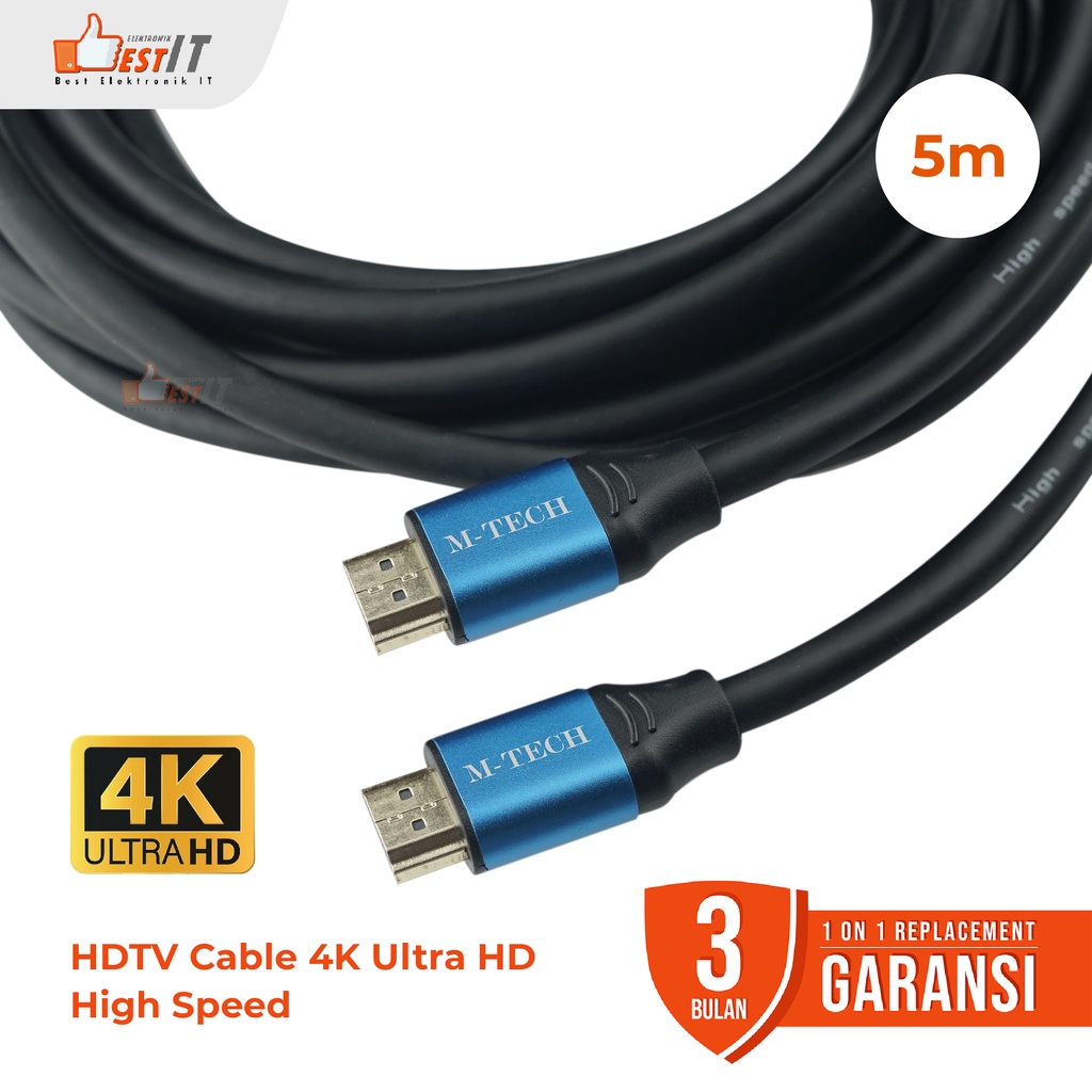 Kabel HDMI 2.0 4K Gold Plated Male to Male untuk HDTV LCD Projector