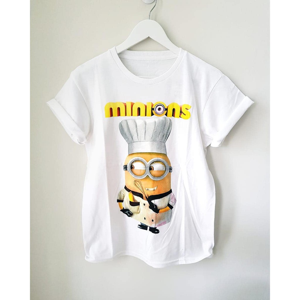 Kaos Minion The Chef Hitam Putih Shopee Indonesia