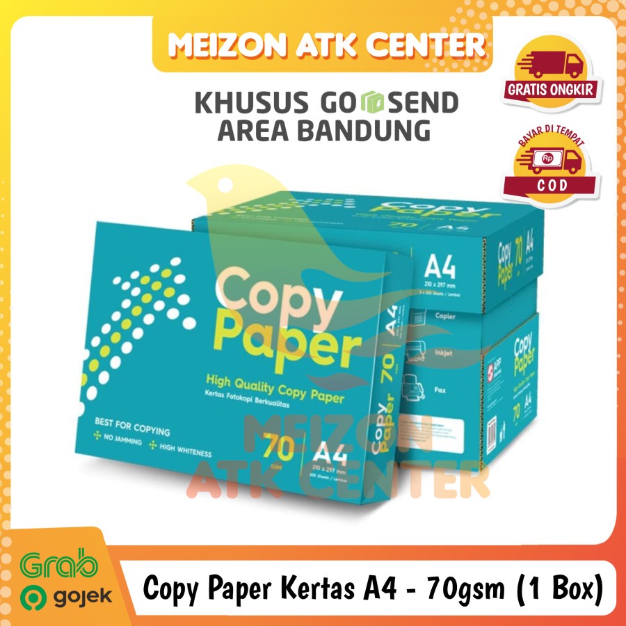 KHUSUS GOSEND COPY PAPER A4 70g Paper Print Kertas Fotokopi HVS [1 BOX 5 RIM]