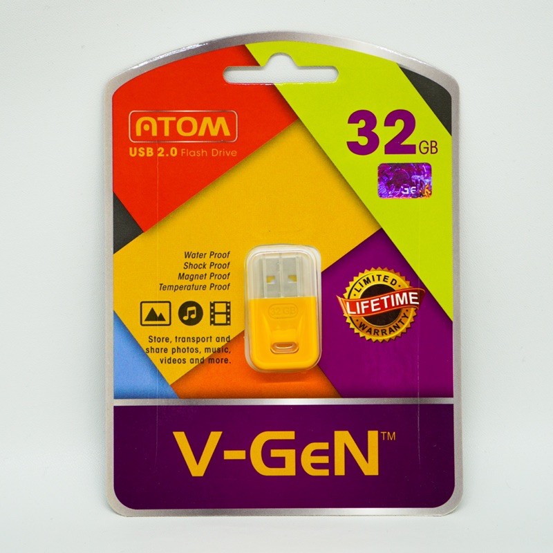 USB 32GB 2.0 V-GeN ATOM Flash Disk Vgen Flash Drive Original 32 GB