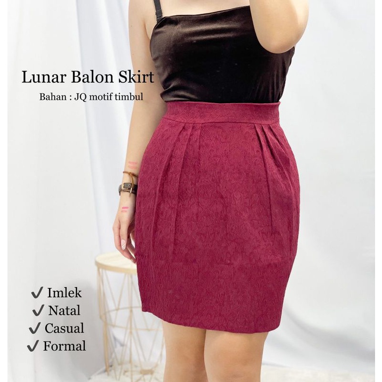 CF - Lunar Balon Skirt Maroon / Merah
