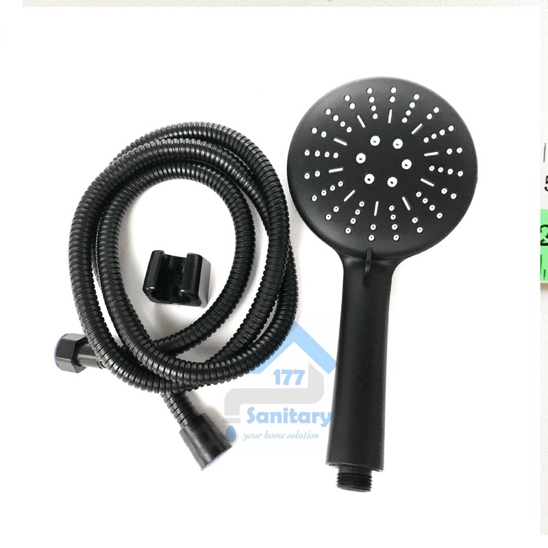 Handshower GEDE Minimalis HITAM 3 in 1 jumbo 339- Hand Shower mandi Set Fungsi Shower Mandi BLACK /L40