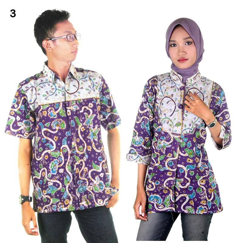 Batik Couple | Sarimbit Blus Batik Adijaya - Ungu