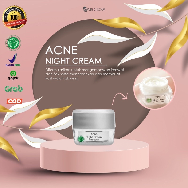 Acne Night Cream Ms Glow Original